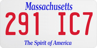 MA license plate 291IC7