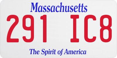 MA license plate 291IC8