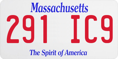 MA license plate 291IC9