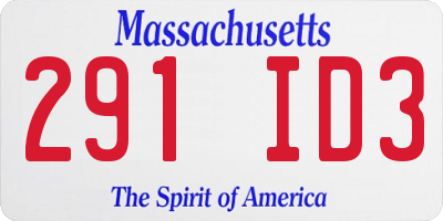 MA license plate 291ID3
