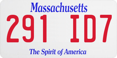 MA license plate 291ID7