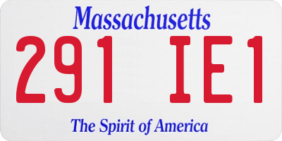 MA license plate 291IE1