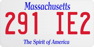 MA license plate 291IE2