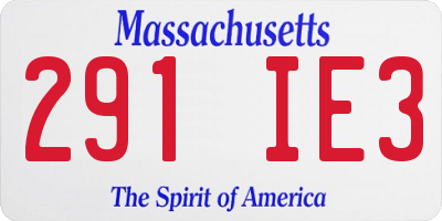 MA license plate 291IE3