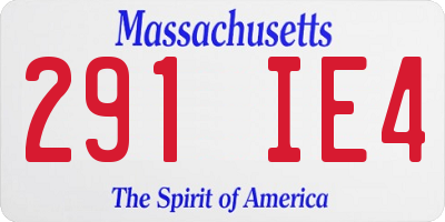 MA license plate 291IE4