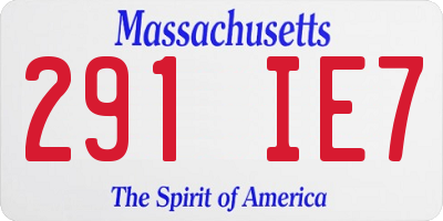 MA license plate 291IE7