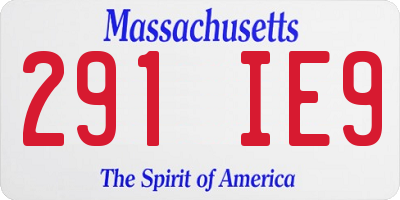 MA license plate 291IE9
