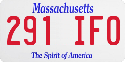MA license plate 291IF0