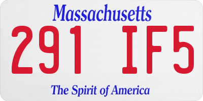 MA license plate 291IF5