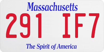 MA license plate 291IF7