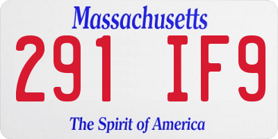 MA license plate 291IF9