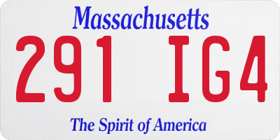 MA license plate 291IG4