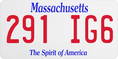 MA license plate 291IG6