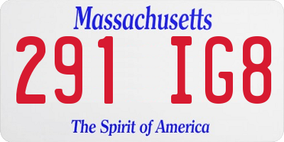 MA license plate 291IG8