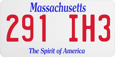 MA license plate 291IH3