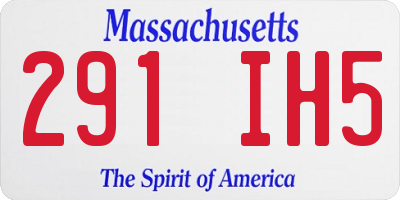 MA license plate 291IH5