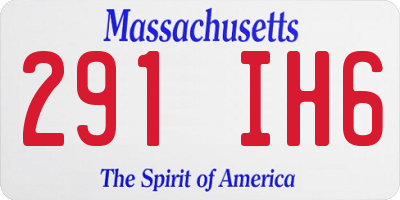MA license plate 291IH6