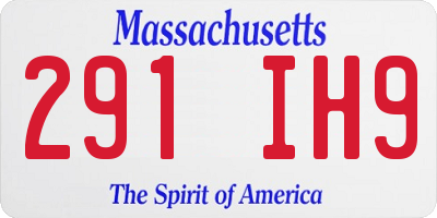 MA license plate 291IH9