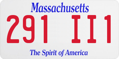 MA license plate 291II1
