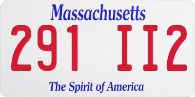 MA license plate 291II2