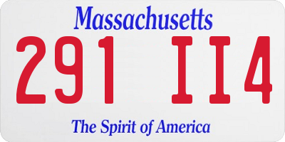 MA license plate 291II4