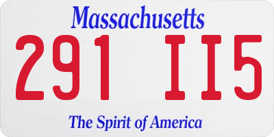 MA license plate 291II5