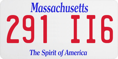 MA license plate 291II6