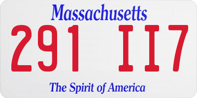 MA license plate 291II7