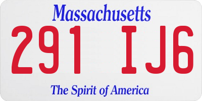 MA license plate 291IJ6