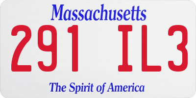 MA license plate 291IL3