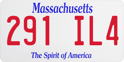 MA license plate 291IL4
