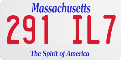 MA license plate 291IL7