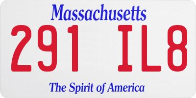 MA license plate 291IL8