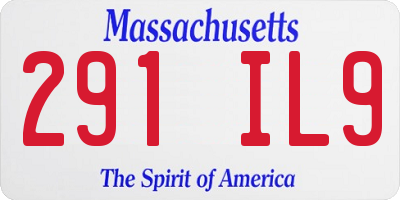 MA license plate 291IL9