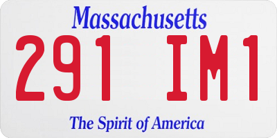 MA license plate 291IM1