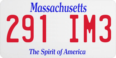 MA license plate 291IM3