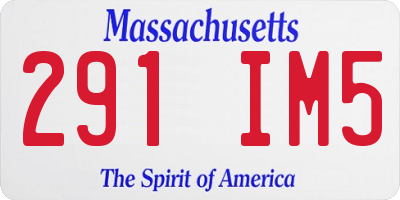 MA license plate 291IM5