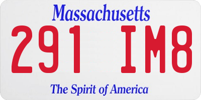 MA license plate 291IM8