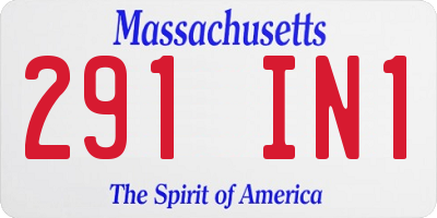 MA license plate 291IN1