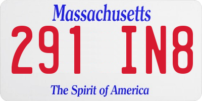 MA license plate 291IN8