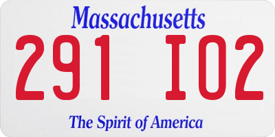 MA license plate 291IO2