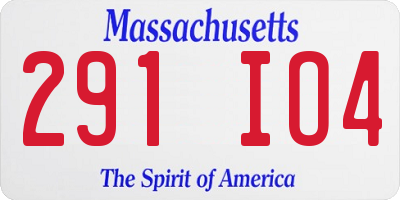 MA license plate 291IO4