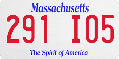 MA license plate 291IO5