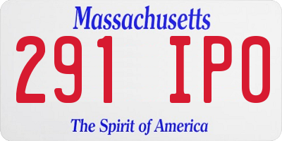 MA license plate 291IP0