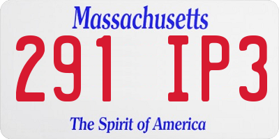 MA license plate 291IP3