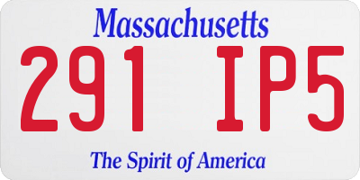 MA license plate 291IP5