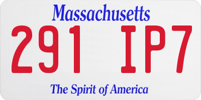 MA license plate 291IP7