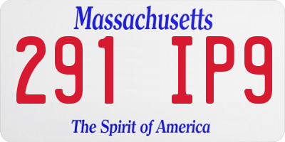 MA license plate 291IP9