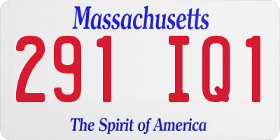 MA license plate 291IQ1
