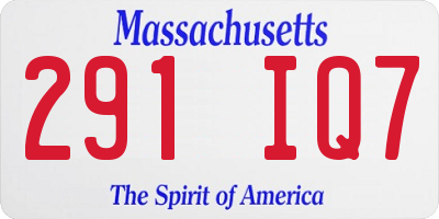 MA license plate 291IQ7